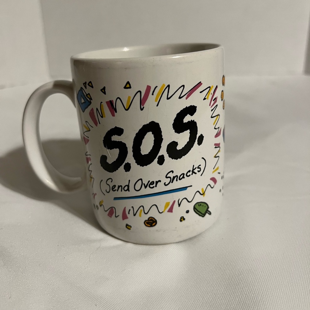 S.O.S. (Send Over Snacks) Shoebox Greetings Coffee Mug Hallmark Collectible Cup